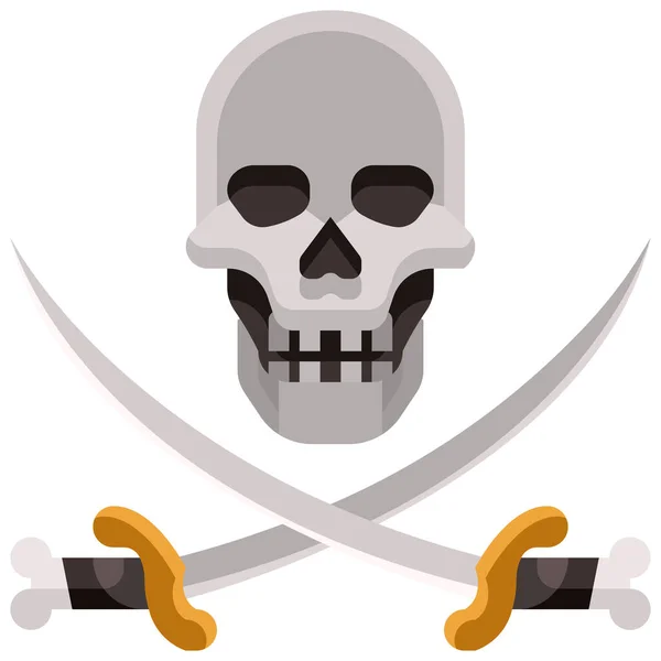 Lâmina Faca Piratas Ícone Estilo Plano — Vetor de Stock