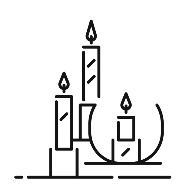 Candelabrum Candle Candlestick Icon Outline Style — Stock Vector