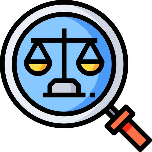 Legal Scales Glass Icon — Stock Vector