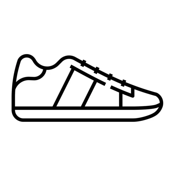 Zapatos Lona Pie Moda Lleva Icono Estilo Esquema — Vector de stock