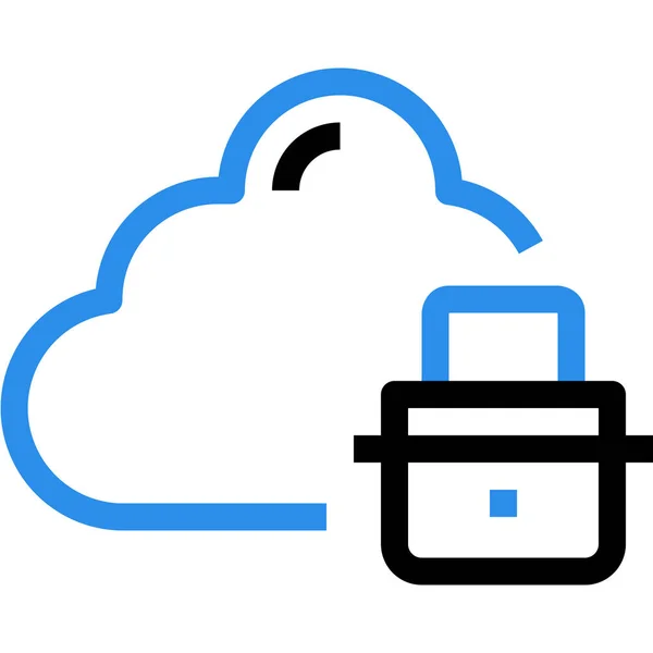 Icono Base Datos Datos Nube Estilo Esquema — Archivo Imágenes Vectoriales