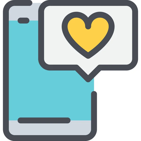 Chat Communication Love Icon Filled Outline Style — 스톡 벡터