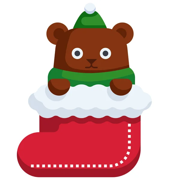 Oso Ropa Icono Navidad — Vector de stock