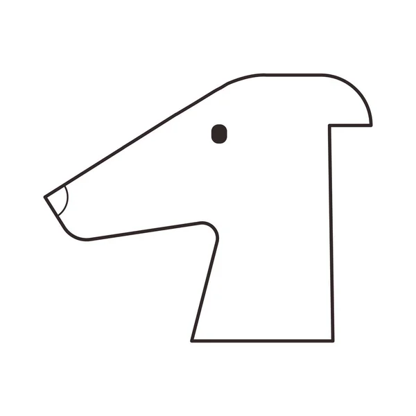 繁育犬灰狗图标的轮廓风格 — 图库矢量图片