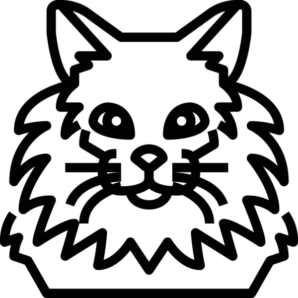 Dier Avatar Kat Pictogram Omtrek Stijl — Stockvector