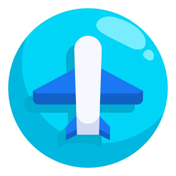 Ícone Modo Voo Avião Estilo Emblema — Vetor de Stock