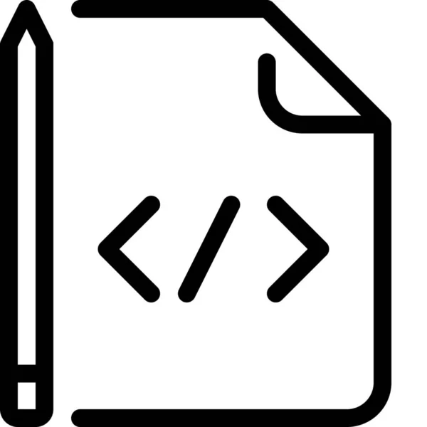 Значок Розробки Кодування Коду Стилі Контурів — стоковий вектор