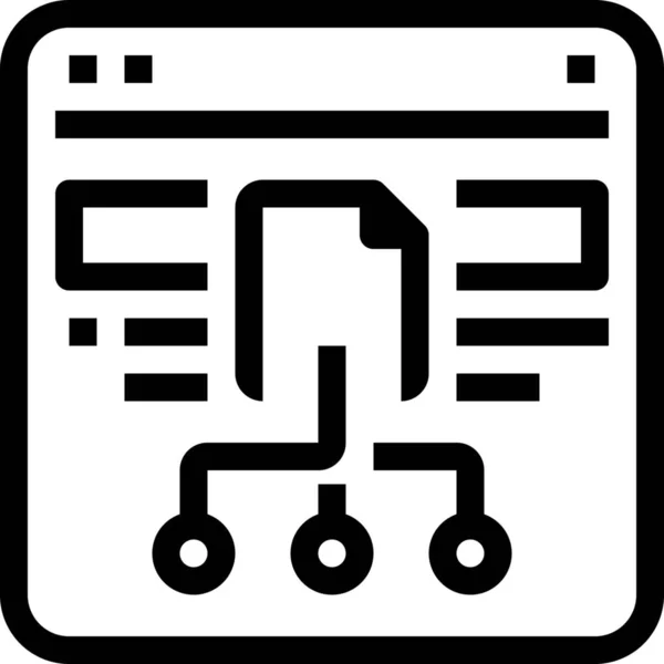 Navigateur Connecter Icône Document Dans Style Outline — Image vectorielle