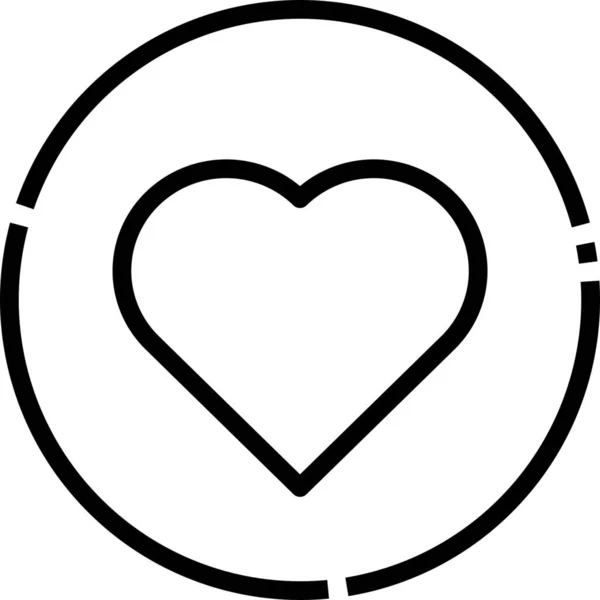 Hjärta Som Kärlek Ikon Badge Stil — Stock vektor