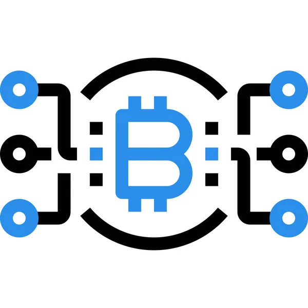 Bitcoin Connect Währungssymbol Outline Stil — Stockvektor
