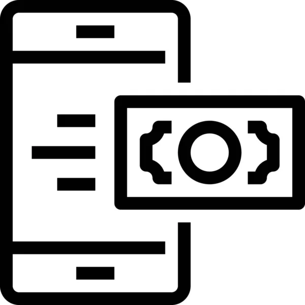 Commerce Mobile Payment Icon Outline Stil — Stockvektor