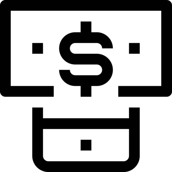 Icona Del Dispositivo Bancario Aziendale Stile Outline — Vettoriale Stock