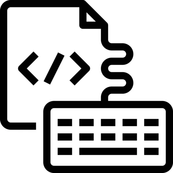 Code Codierung Entwickelt Icon Outline Stil — Stockvektor