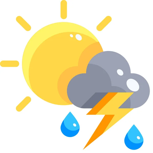Clima Nuvole Icona Pioggia Nella Categoria Meteo — Vettoriale Stock