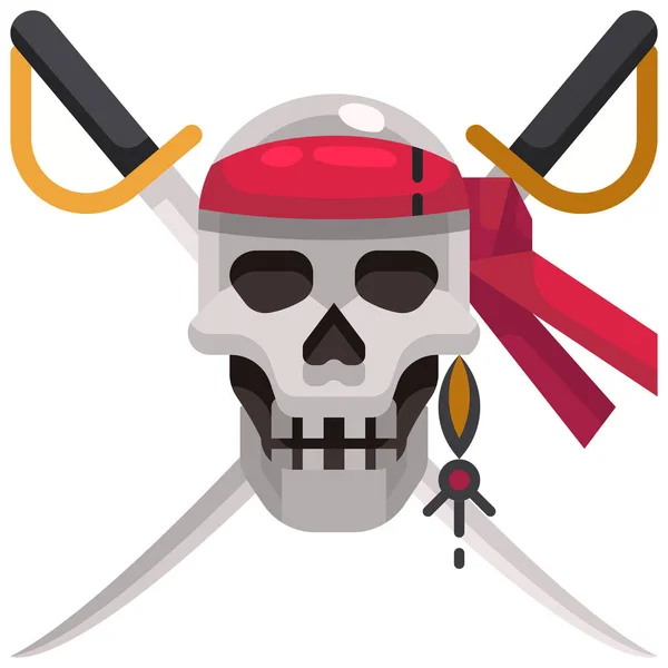 Piraci Piraci Roger Ikona Stylu Płaskim — Wektor stockowy