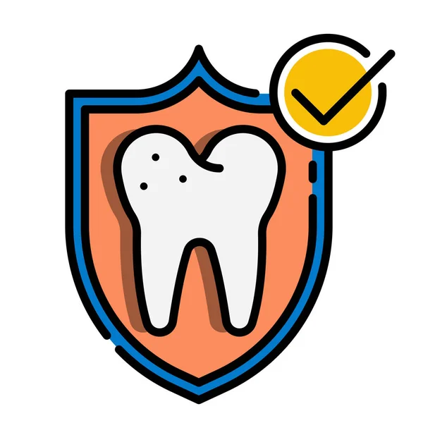 Zahnheilkunde Ikone Stil Ausgefüllter Umrisse — Stockvektor