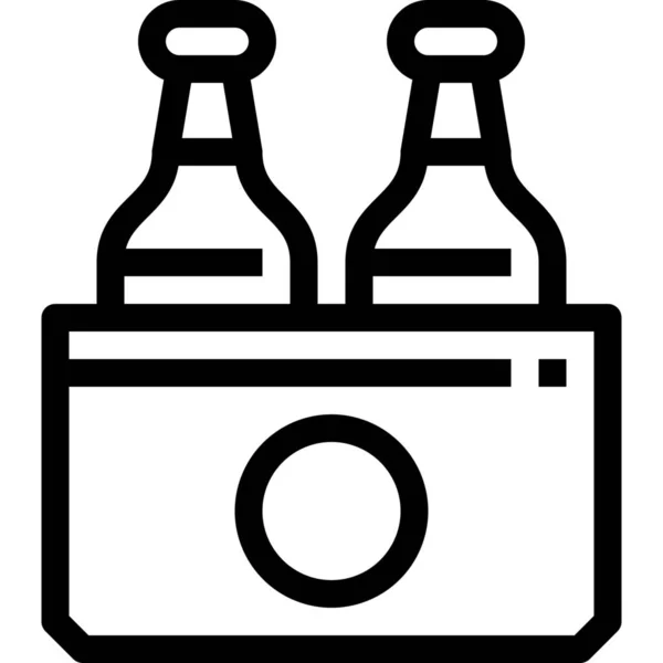 Alcohol Cerveza Bebida Icono Estilo Del Esquema — Archivo Imágenes Vectoriales