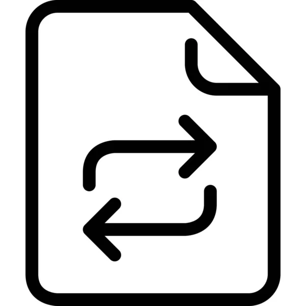 Ikona Výměny Dokumentů Šipkami Stylu Osnovy — Stockový vektor