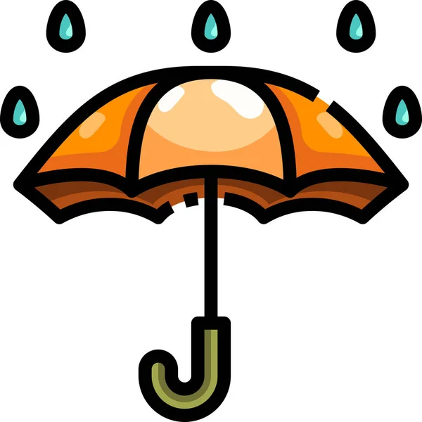 Schutz Regen Regnerisches Symbol Stil Ausgefüllter Umrisse — Stockvektor