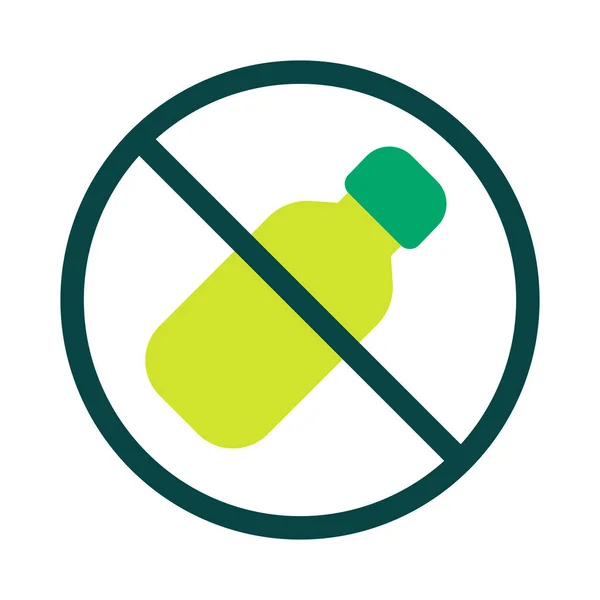 禁止瓶子环境图标 — 图库矢量图片