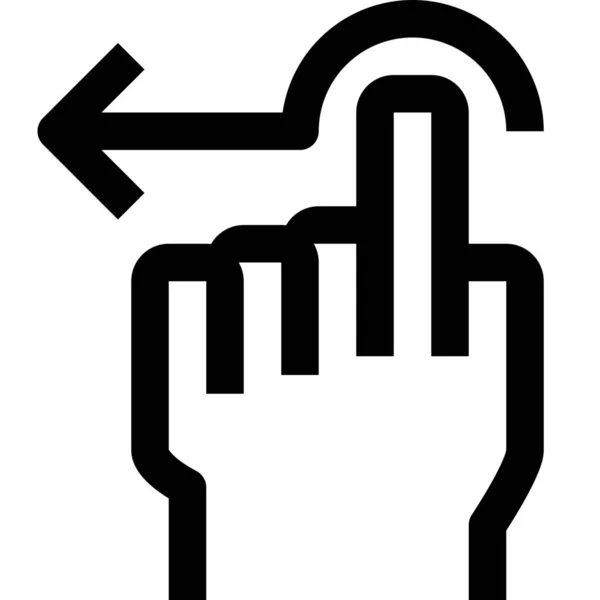 App Pfeilfinger Symbol Outline Stil — Stockvektor