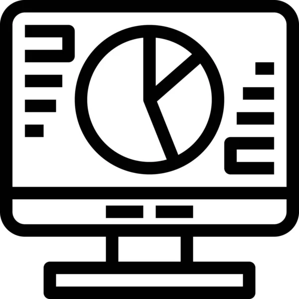 Grafiği Bilgisayar Simgesi Ana Hat Biçiminde — Stok Vektör