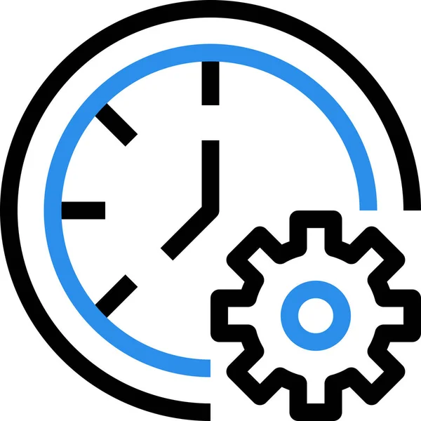 Ícone Engrenagem Relógio Negócios Estilo Esboço —  Vetores de Stock