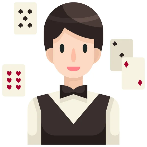 Icône Croupier Casino Avatar Dans Catégorie Jeux Jeux — Image vectorielle