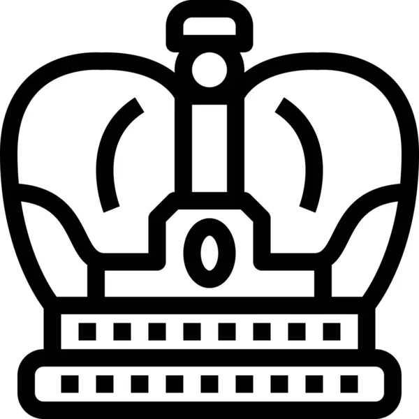Schack Krona England Ikon Konturstil — Stock vektor