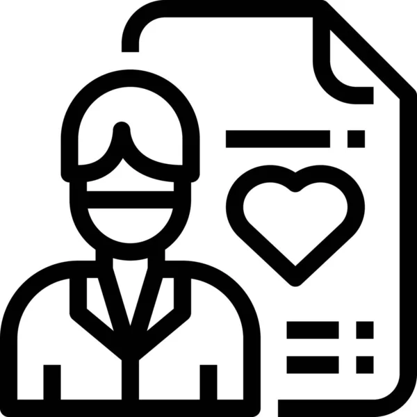 Doktor Dokument Icon Umriss Stil — Stockvektor