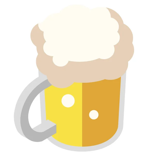 啤酒饮用图标在等量风格 — 图库矢量图片