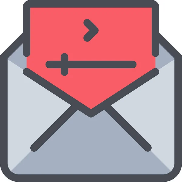 Icono Carta Correo Electrónico Negocios Estilo Esquema Lleno — Vector de stock