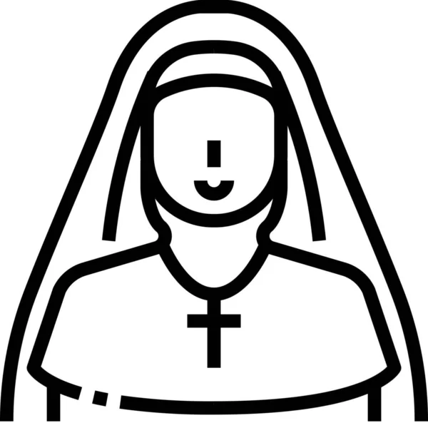 Monja Católica Icono Cristiano Categoría Pascua — Vector de stock
