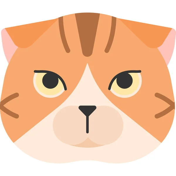 Zvíře Plemeno Kočka Ikona Plochém Stylu — Stockový vektor