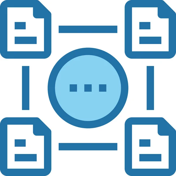 Conecte Icono Del Documento Datos Estilo Esquema Rellenado — Vector de stock