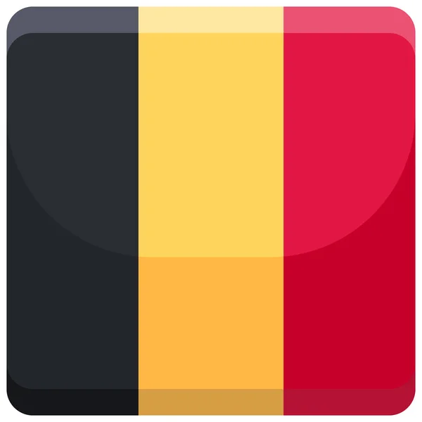 Belgium Counrty Icono Bandera Estilo Plano — Vector de stock