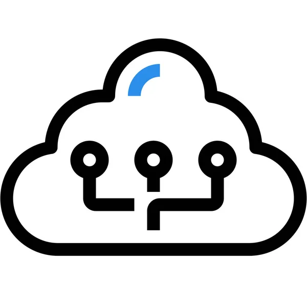 Ikona Danych Cloud Connect Zarysie — Wektor stockowy