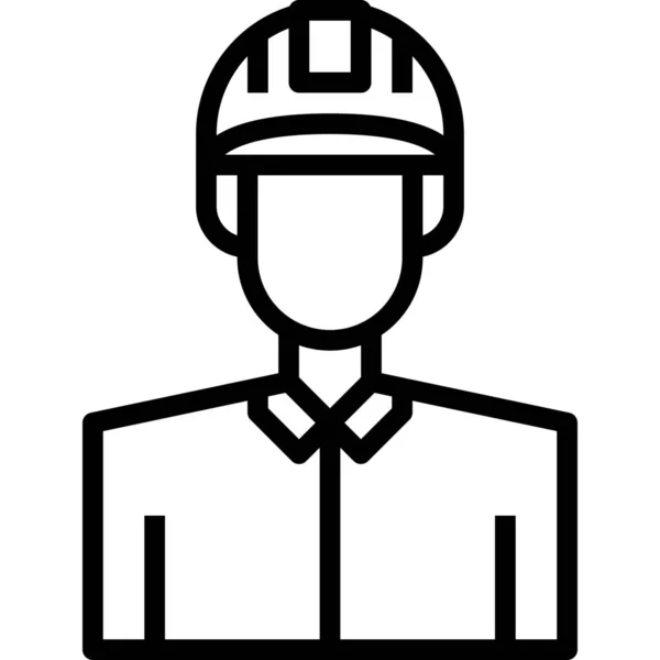 阿凡达工程师男性图标在轮廓风格 — 图库矢量图片