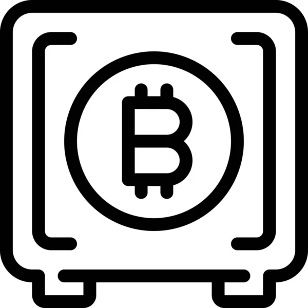 Bitcoin Btc Icono Moneda Estilo Esquema — Vector de stock