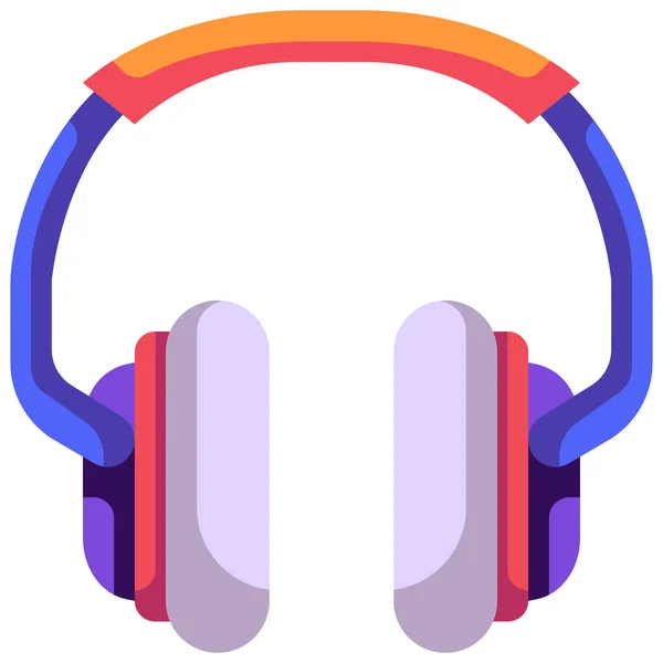 Écouteurs Communication Audio Icône Dans Style Plat — Image vectorielle