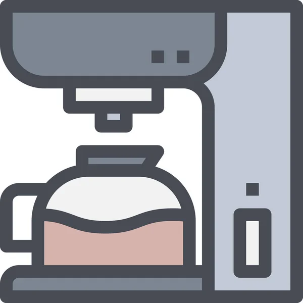 Café Bebida Café Icono Estilo Contorno Lleno — Vector de stock