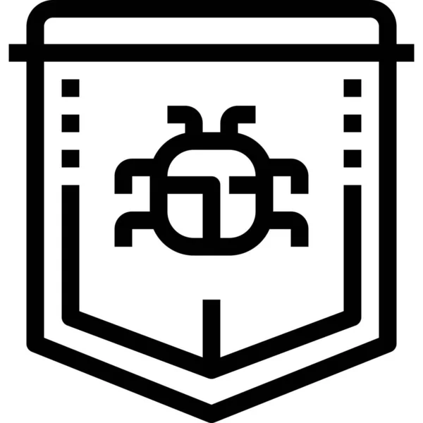 Bug Crime Hacking Symbol Outline Stil — Stockvektor