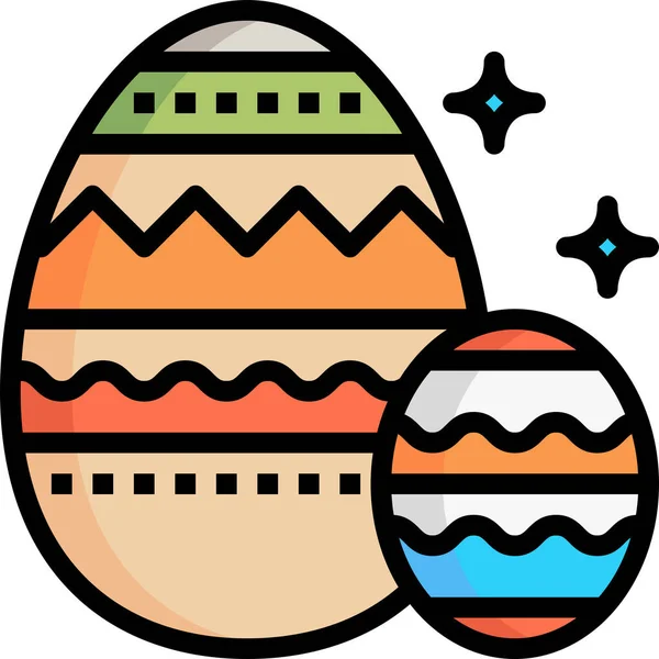 Icono Decoración Huevos Pascua Categoría Pascua — Archivo Imágenes Vectoriales