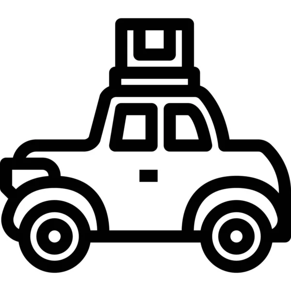 Автомобіль Сімейний Автомобіль Маленька Іконка Стилі Контур — стоковий вектор