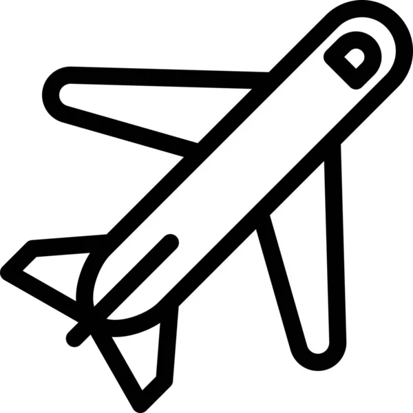 Avión Avión Aeropuerto Avión Icono Estilo Esquema — Vector de stock