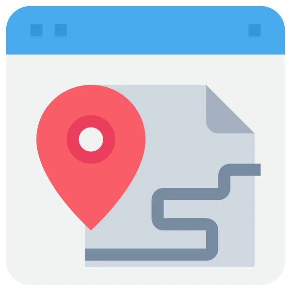 Gps Mapa Ubicación Icono Estilo Plano — Archivo Imágenes Vectoriales