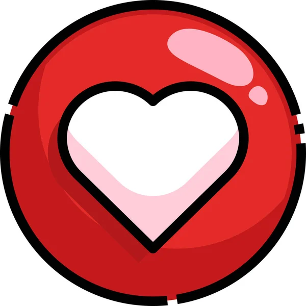 Heart Love Icon Filled Outline Style — Stock Vector