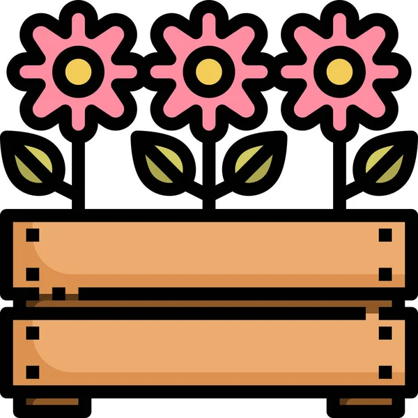 Ikona Ogrodnictwa Botanicznego Kategorii Wiosna — Wektor stockowy