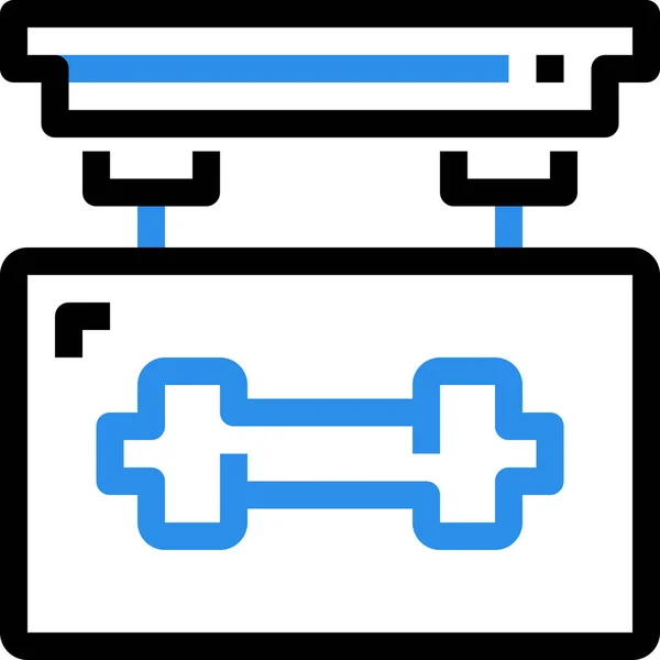 Икона Бодибилдинга Стиле Outline — стоковый вектор