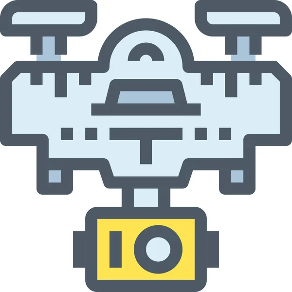 Entrega Drone Vuelo Icono Estilo Contorno Lleno — Vector de stock